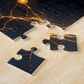 Puzzle Énergie électrique Abstraite avec éclair doré (Côté)