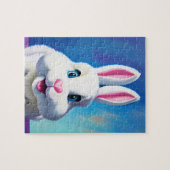 Puzzle Energie lapin blanc avec des yeux bleus Portrait a (Horizontal)