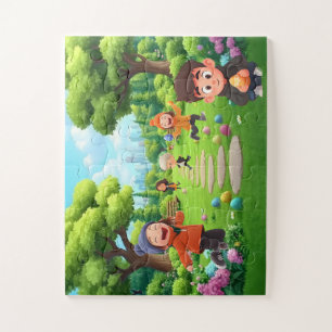 Puzzle enfant 30 pièces – Joyeuse chasse aux œufs 
