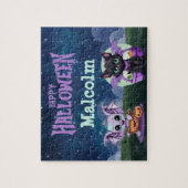Puzzle Enfant Chat Noir Halloween (Vertical)