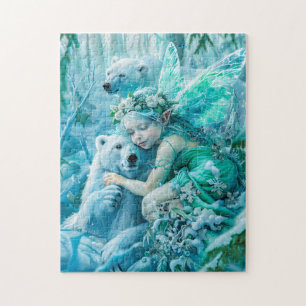 Puzzle Enfant de la fée et ours polaires joués