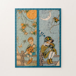 Puzzle Enfant et fille des années 1920 en automne