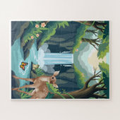 Puzzle Enfant Forêt de Cascade et Cerf Mignon (Horizontal)