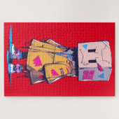 Puzzle Enfant mignon avec Casquette de sac en papier (Horizontal)