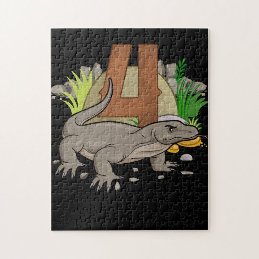 Puzzle Enfants 4 ans Komodo dragon Reptile 3e anniversair (Vertical)