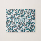 Puzzle enfants ados volley-ball gris turquoise couleurs d (Horizontal)