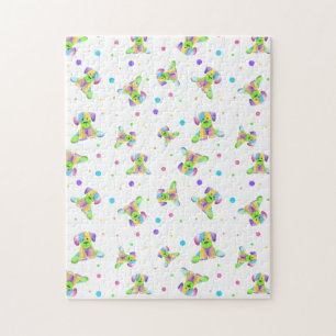 Puzzle enfants arc-en-ciel chien chiot pois couleurs vive
