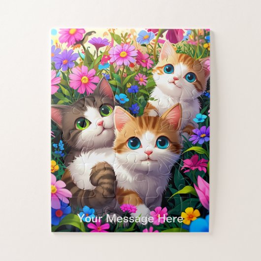 Puzzle Enfants Chiot et Kitten Garden Adventure (Vertical)