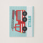 Puzzle Enfants de Camion Rouge Personnalisé (Vertical)