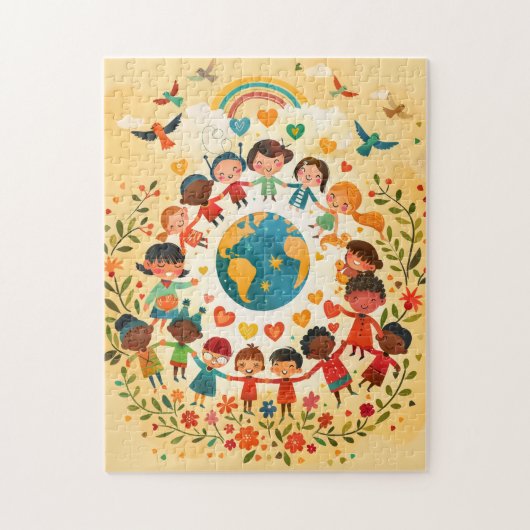 Puzzle Enfants du monde — Diversité et Paix (Vertical)
