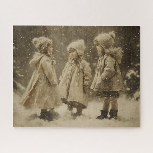 Puzzle Enfants en hiver (Horizontal)