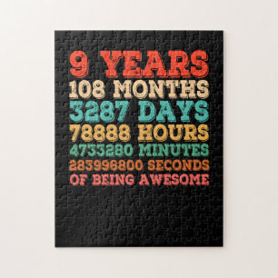 Puzzle Enfants Funny Vintage 9e anniversaire 9 ans 108 Mo