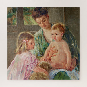 Puzzle Enfants jouant avec un chien par Mary Cassatt
