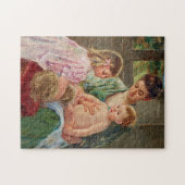 Puzzle Enfants jouant avec un chien par Mary Cassatt (Horizontal)