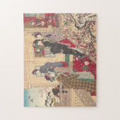 Puzzle Enfants jouant dans la neige sous des pruniers (Vertical)