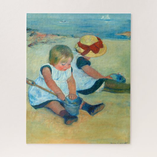 Puzzle Enfants jouant sur la plage par Mary Cassat (Vertical)