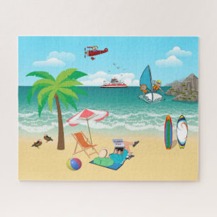 Puzzle Enfants, Maman Soleil Tannage - Plage amusante Vac