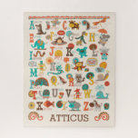 Puzzle Enfants mignons Alphabet animal ABC Personnalisé<br><div class="desc">Un amusant puzzle de l'alphabet animal coloré avec de très grandes pièces pour enfants. Personnalisez-le pour un cadeau amusant. Conçu pour vous par Blackberry Boulevard</div>