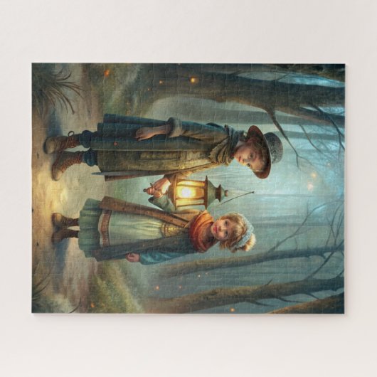 Puzzle Enfants mignons en hiver (Horizontal)