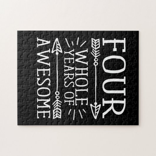 Puzzle Enfants Quatrième anniversaire garçon, 4 ans anniv (Horizontal)