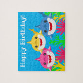 Puzzle Enfants Requin jaune et famille Anniversaire (Vertical)