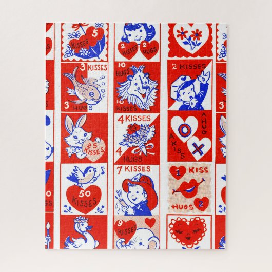 Puzzle Enfants Saint Valentin salutations câlins baisers (Vertical)