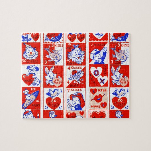 Puzzle Enfants Saint Valentin Salutations Câlins Baisers (Horizontal)