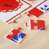 Puzzle Enfants Valentine Salutation Hugs Baisers Rouge Bl (Côté)