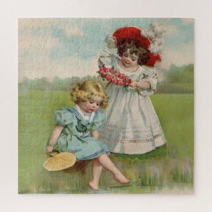 Puzzle Enfants victoriens Vintage Été Filles Jardin