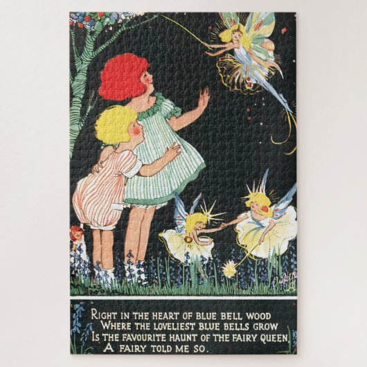 Puzzle Enfants vintage avec fée ailée (Vertical)
