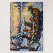 Puzzle English Setter Christmas Boat Holiday (Vertical)