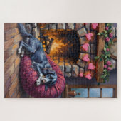 Puzzle English Setter Dog Cozy Hearth Fairy Lights (Horizontal)