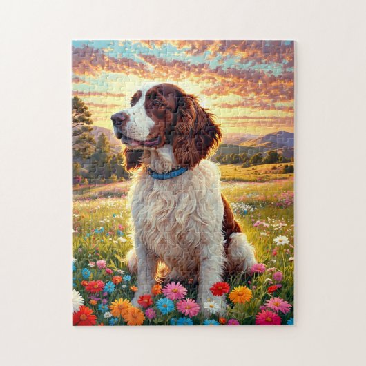Puzzle English Springer Spaniel dog (Vertical)