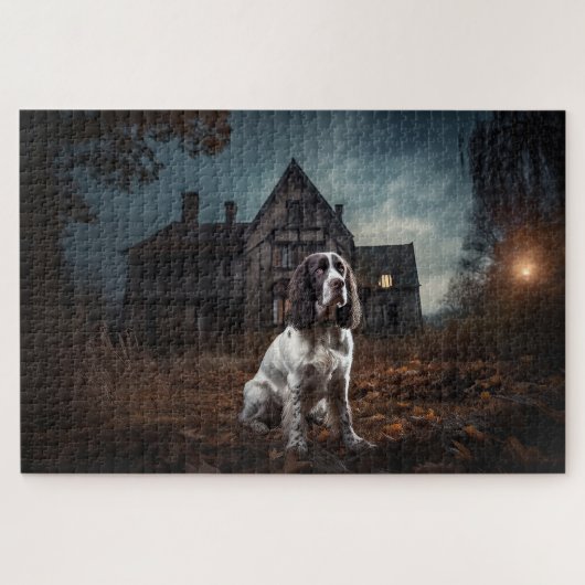Puzzle English Springer Spaniel Halloween Épouvantable (Horizontal)