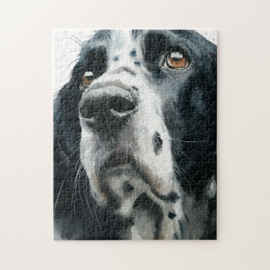 Puzzle English springer spaniel portrait with ticking (Vertical)