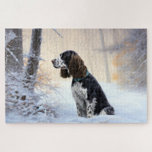 Puzzle English Springer Spaniel Qu'il neige Noël