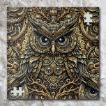 Puzzle Engrenages et choux en métal vapeur<br><div class="desc">Chouette métallique à vapeur. Découpage métal engrenages ai art. Puzzle Steampunk.</div>