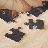 Puzzle Engrenages Steampunk et fleurs blanches  (Côté)