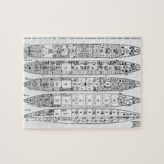 Puzzle Enquête dans la perte de Titanic : Sections (Horizontal)