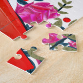 Puzzle Enregistrer la date Vintage voiture rouge (Côté)