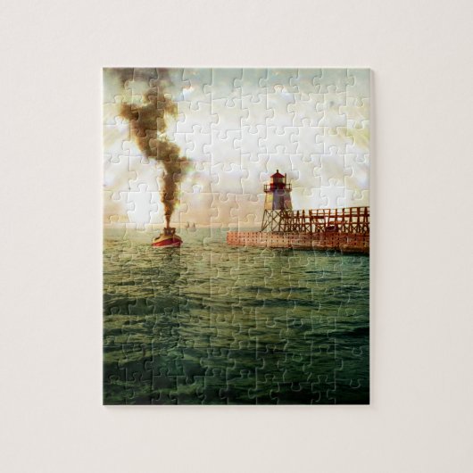 Puzzle Entrée de port, Charlevoix, Michigan circa 1900 (Vertical)