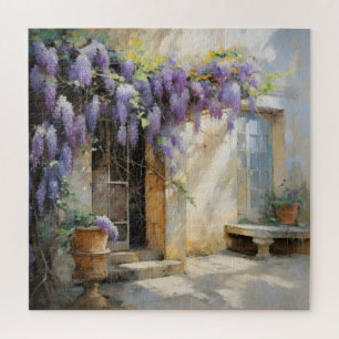 Puzzle Entrée Fleurs Violettes
