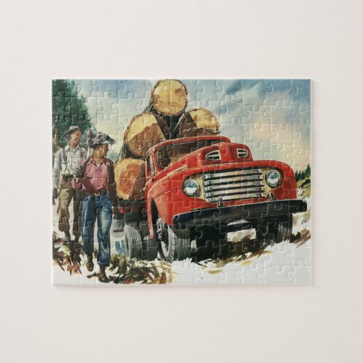 Puzzle Entreprise vintage, Camion d'exploitation forestiè (Horizontal)