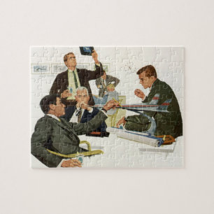 Puzzle Entreprise Vintage, réunion de cadres de compagnie