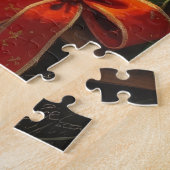 Puzzle Épaniel breton avec lumières de Noël vacances  (Côté)