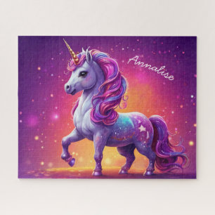 Puzzle Épersion Unicorne Violet Enchantée Personnalisée