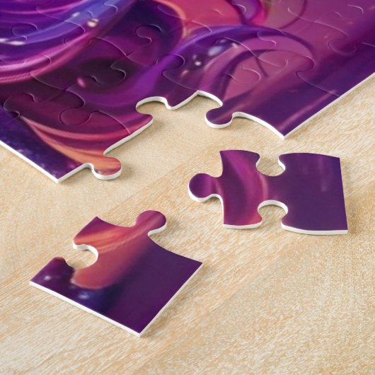 Puzzle Épersion Unicorne Violet Enchantée Personnalisée (Côté)