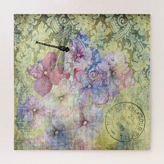 Puzzle Ephémère de marque postale de libellule d'Hydrange (Horizontal)