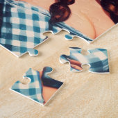 Puzzle Éphémérides de fille de fermier vintage (Côté)