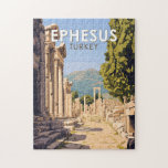 Puzzle Ephesus Turquie Voyage Art Vintage<br><div class="desc">Ephèse dans un style d'art vectoriel. Ephesus est une ville ancienne de la région de la mer Égée centrale en Turquie,  près de Selçuk moderne. Ses vestiges fouillés reflètent des siècles d'histoire,  de la Grèce classique à l'Empire romain.</div>